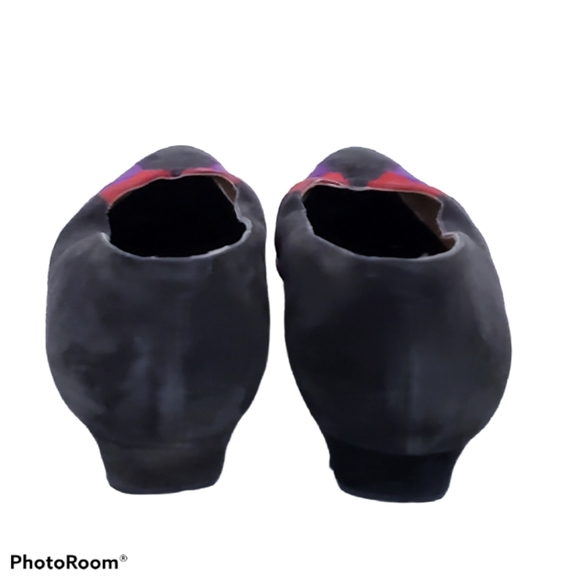 Vintage 80's Suede Colour Block Shoes - Picture 4 of 5